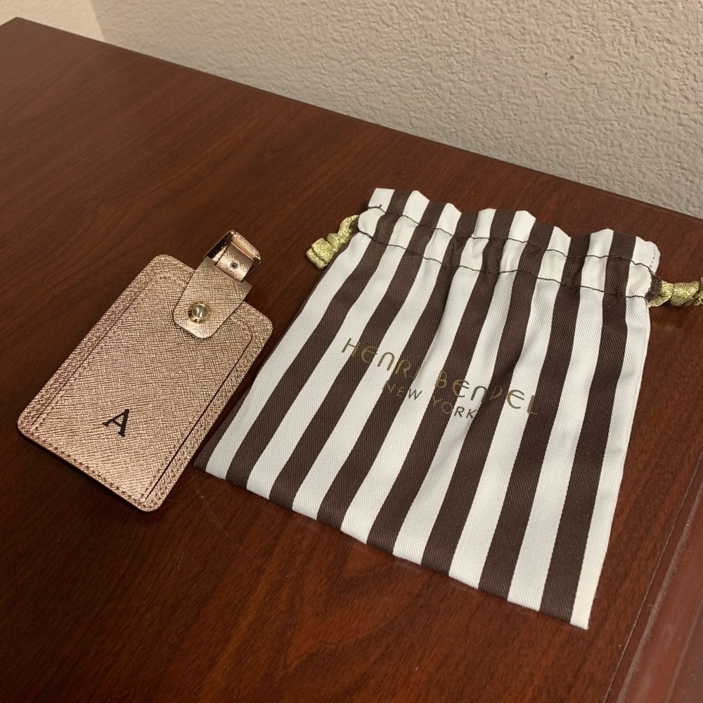 NEW Henri Bendel RsGd Monogrammed Luggage Tag “A”